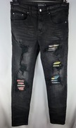 Jeansy H.ESNTLS 32 slim fit czarne przecierane nowe