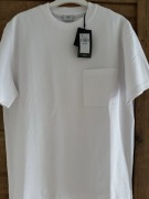 T-shirt koszulka męska S Carry bawełna biała z kieszonką z przodu