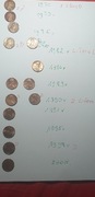 14szt ONE CENT liberty literka(D)rewersy wszystkie
