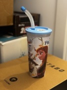 Kubek(po ciastkach) ze słomką dla napojów dla dzieci Kraina Lodu