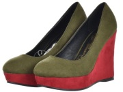Claudia Ghizzani Buty na koturnie zielono-czerwone 36