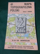 Mapa topograficzna N-34-109 Inowrocław 1:100 000 WZkart