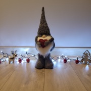 Szary skrzat świąteczny bożonarodzeniowy 57cm teleskopowy regulowany 