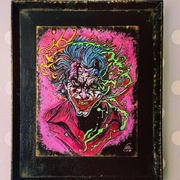 Obraz ręcznie malowany/wypalany w drewnie, w ramie