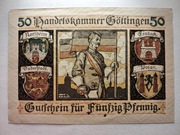 notgeld Göttingen, pieniądz zastępczy, 50 Pf, 26 April 1917