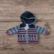 Rozpinany sweterek z kapturkiem dla niemowlaka dla chłopca 56/62