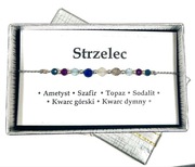 Bransoletka Oczyszczona Energia Znak Zodiaku STRZELEC Topaz Szafir Sodalit