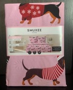 Hit! Viralowa pościel bawełniana w jamniki, świąteczna 200x220cm SMUKEE