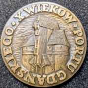 Medal X wieków Gdańska. Żuraw. Czytaj opis.