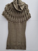 Dzianinowy sweter/sukienka z golfem kawa z mlekiem