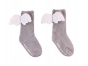 Długie skarpetki podkolanówki ze skrzydełkami 0-2 11-15cm 