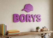 Napis (5 liter+detal) Literki Znaki 3D różne kolory Twój napis