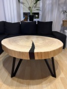 Stolik z plastra drzewa plaster drewniany stolik industrialny stół ława 