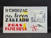 Tablica BHP PPOŻ PRL