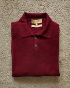 Vintage sweter polo z wełny merino bordowy, Marks & Spencer Collezione, L