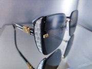 czarne bezramowe okulary w retro stylu modne duże oprawki filtry UV