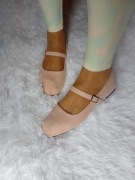 (39/40) Różowe baleriny wieczorowe z zapięciem, NOWE 