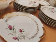 stary francuski sygnowany serwis obiadowy na 6 osób