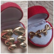 2 pary kolczyki kolor złoty wkręty sztyfty kolczyki stal nierdzewna okazja