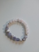 Bransoletka z nat. kamieni Ametyst + Kwarc Róż. | harmonia  miłość