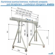 Suwnica aluminiowa bramowa przejezdna o udźwigu 1.5 t