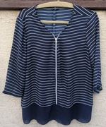 Via Cortesa Bluzka w granatowo-białe paski 40/42