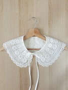 Biały Haftowany Ażurowy Kołnierzyk Doczepiany Odczepiany Fałszywy