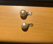 Klipsy -perły   ,wymiary;średnica perły-15mm-stan bdobry