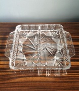 Kryształowy półmisek na przystawki | PRL | ręczny szlif | vintage