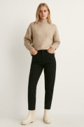 HOUSE – Czarne jeansy carrot fit z wysokim stanem S