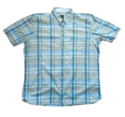 Bugatti koszula na krótki rękaw niebiesko zielona XL