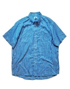 Lacoste koszula bawełna w paski marynarska krótki rękaw przewiewna L