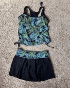 Nowy strój dwuczęściowy damski 2xL xxl liście spódniczka