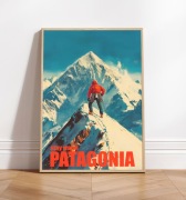 Patagonia climber mountain góra plakat A3 z ramą (29,7 cm x 42 cm)