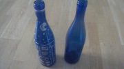SZKLANE BUTELKI KOBALTOWO-NIEBIESKIE