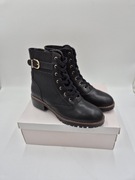 Anna Field botki czarne skóra sznurowane EU 40 41 wkładka 26,5 cm nowe