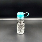 Solniczka pieprzniczka szkło szklana niebieski korek vintage lata 80 prl 