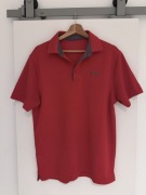Under Armour Polo M czerwone koszulka sportowa golf tenis