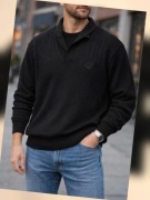 Sweter męski z kołnierzem szalowym włoski Granchio II roz. XL