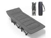 Łóżko kempingowe składane ATORPOK 200 kg polowe szare