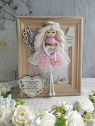 Pamiątka Pierwszej Komunii Świętej Anioł Stróż w ramce 