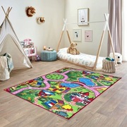 Dywanik dziecięcy TRASY SAMOCHODOWE, MIASTECZKO 100x145cm uroczy