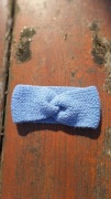 Opaska na uszy głowę wiosna handmade błękitna prezent