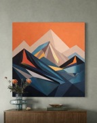 Duży kolorowy obraz 100x100cm krajobraz abstrakcja góry