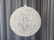 Imponująca lampa kula 55 cm, bawełniany abażur