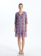 Sukienka boho wiskoza jedwab wzór paisley fioletowa różowa r. 46 3XL