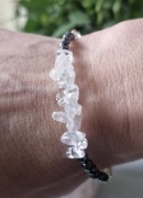 Bransoletka damska,kryształ górski,kamienie naturalne, hematyt,kryształki