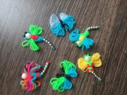 Zestaw ważki motylki na szydełku wełniane 