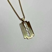 Naszyjnik Żyleta Legia Warszawa Żyletka Brzytwa Złoty