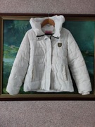 Włoska kurtka puchowa z kapturem narciarska zimowa z kapturem kołnierz